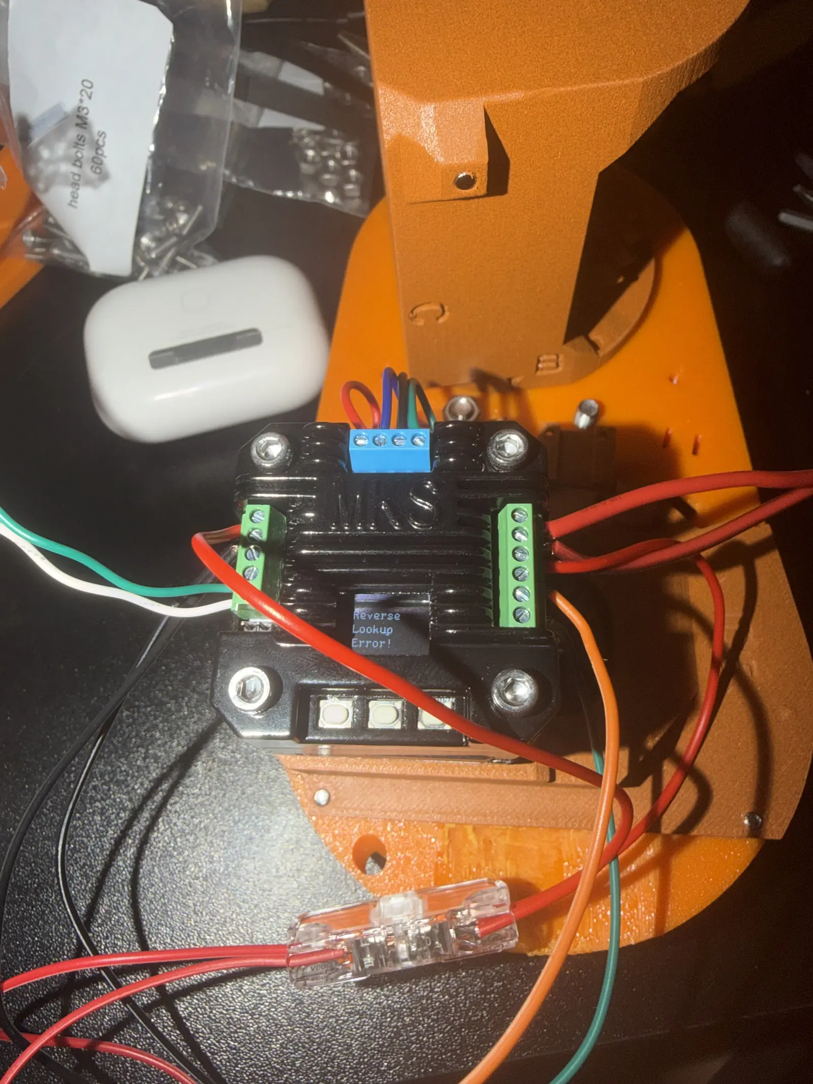 Heavy-gauge power distribution wired into the arm base