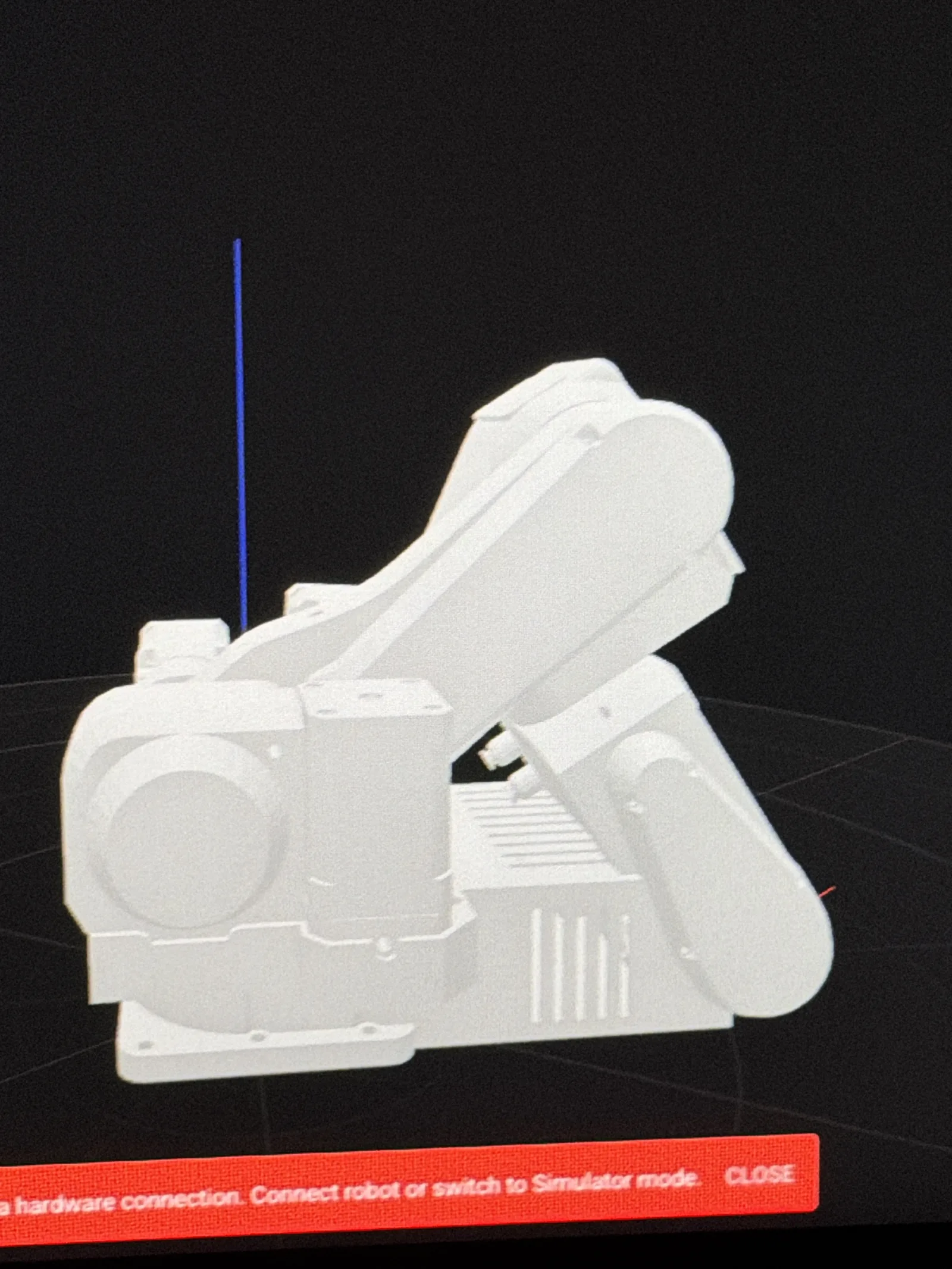 PAROL commander software showing the stock PAROL6 arm in simulation mode