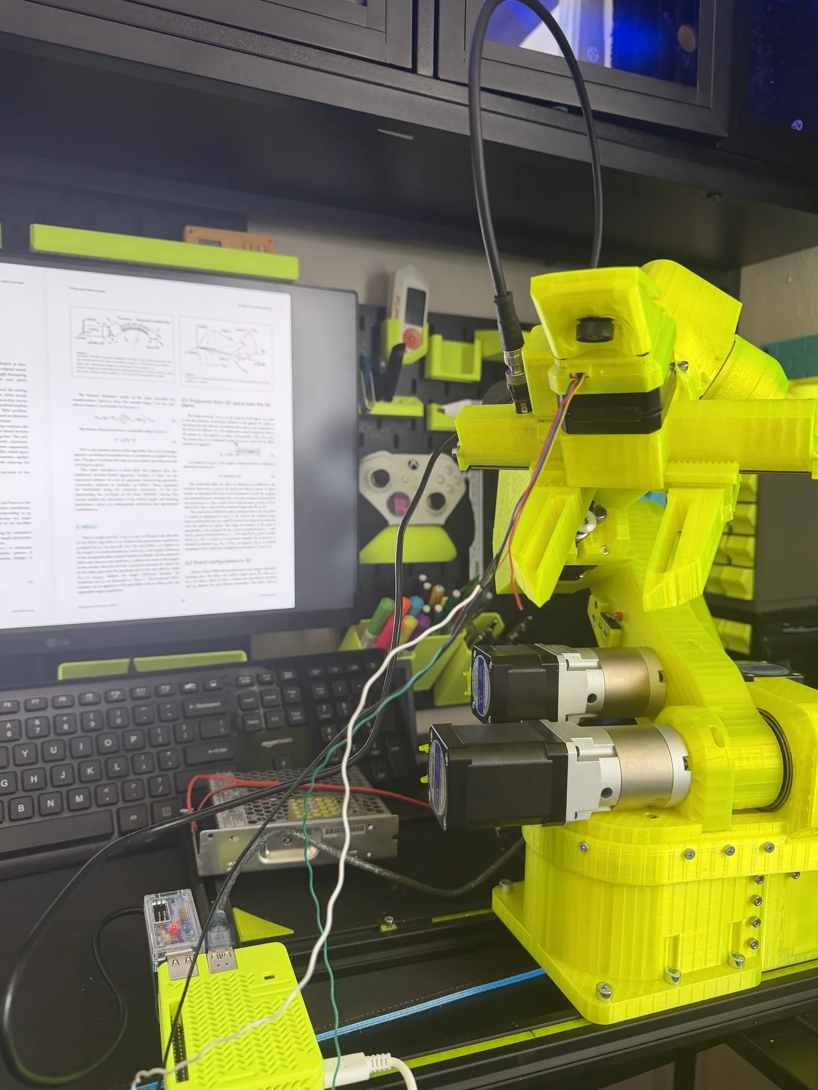 VOLT at the bench with a laptop running its control stack