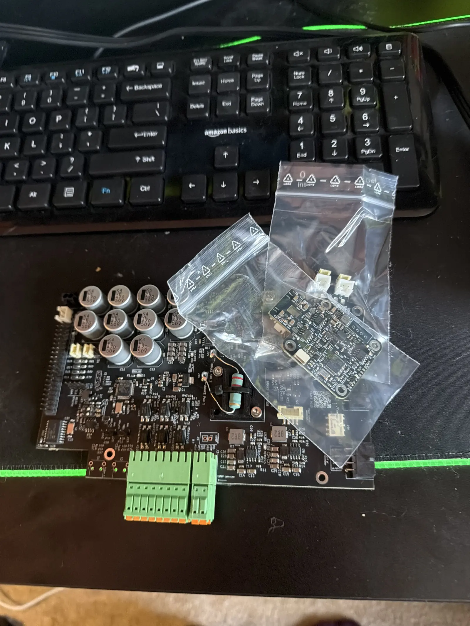 A PAR6 beta control board unpacked on the desk